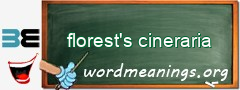WordMeaning blackboard for florest's cineraria